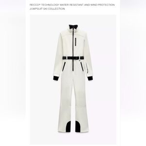 Zara White Ski Suit with Black Details